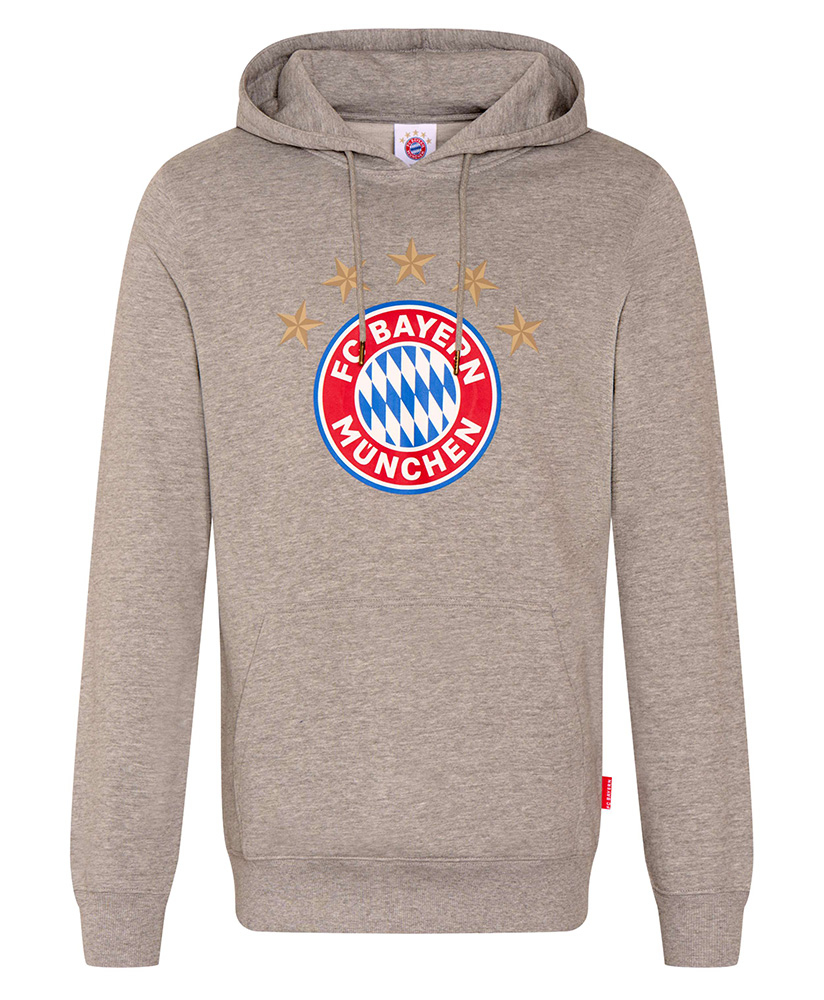Bayern Mníchov pánska mikina s kapucňou Logo grey