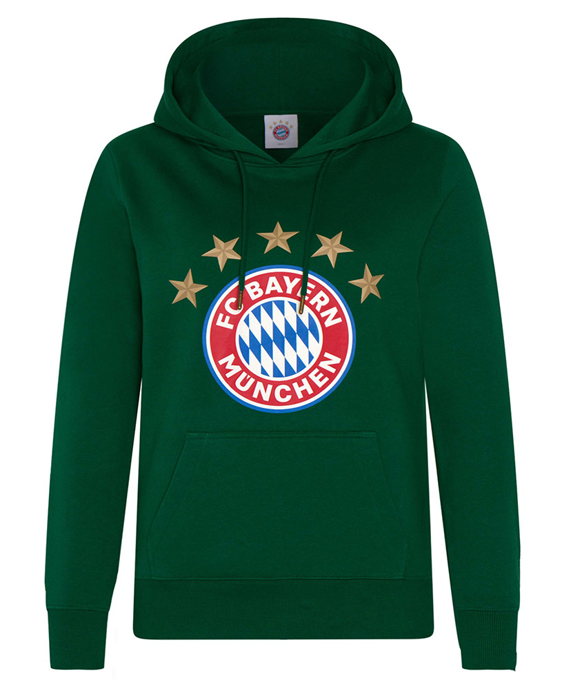 Bayern Mníchov pánska mikina s kapucňou Logo green