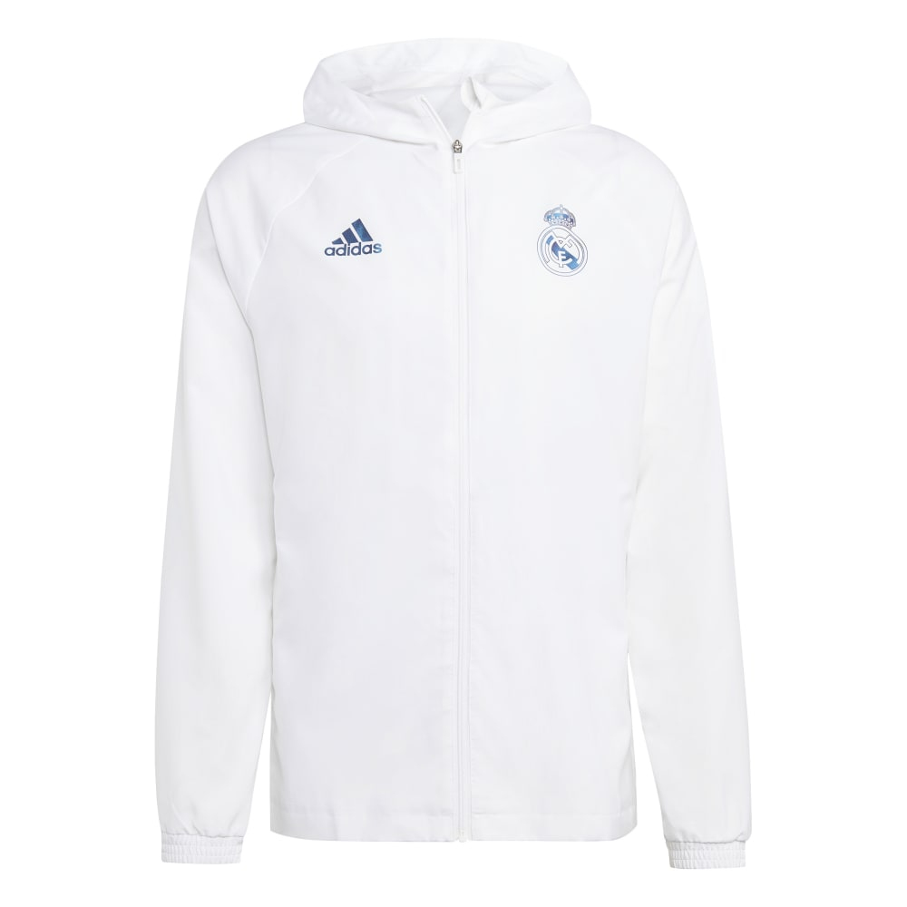 Real Madrid pánska bunda s kapucňou Windbreak white