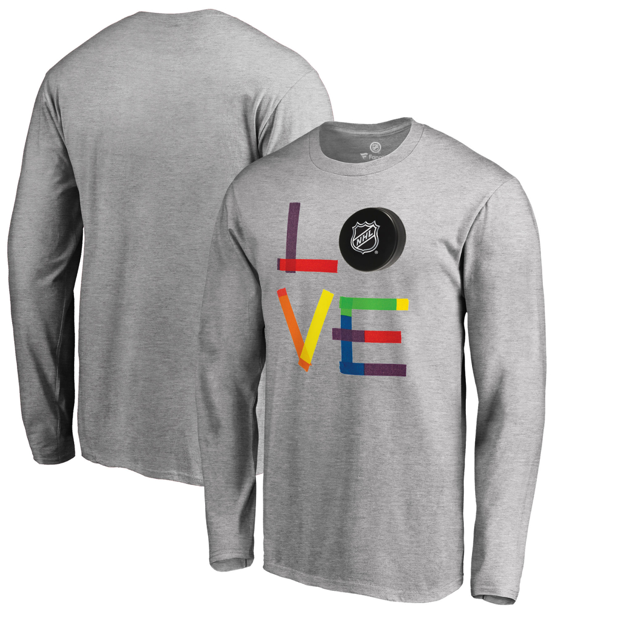 NHL produkty pánske tričko s dlhým rukávom grey NHL logo Hockey Is For Everyone Love Square