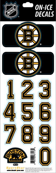 Boston Bruins samolepky na helmu Decals Black