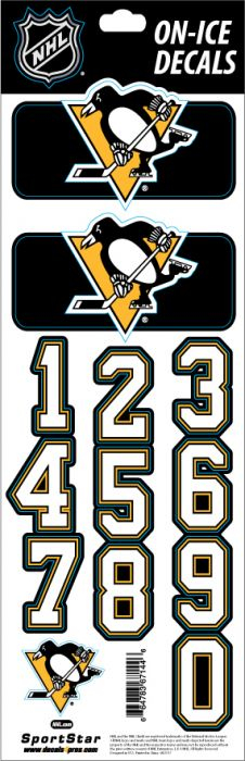 Pittsburgh Penguins samolepky na helmu Decals Black