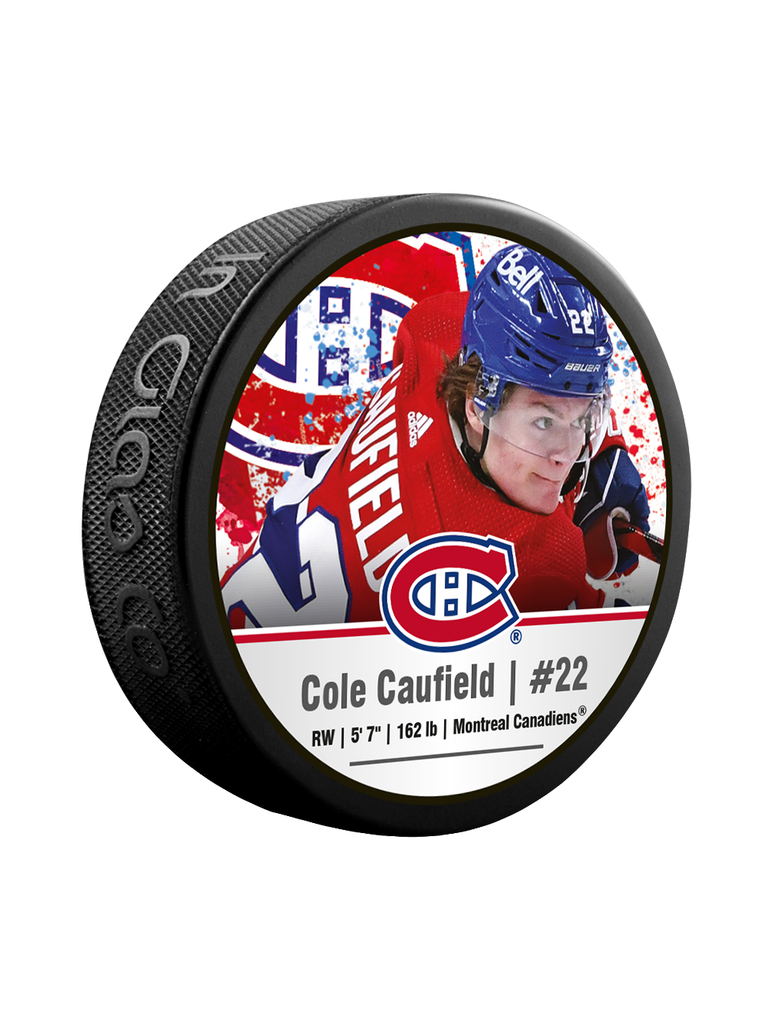 Montreal Canadiens puk souvenir hockey puck Cole Caufield #22