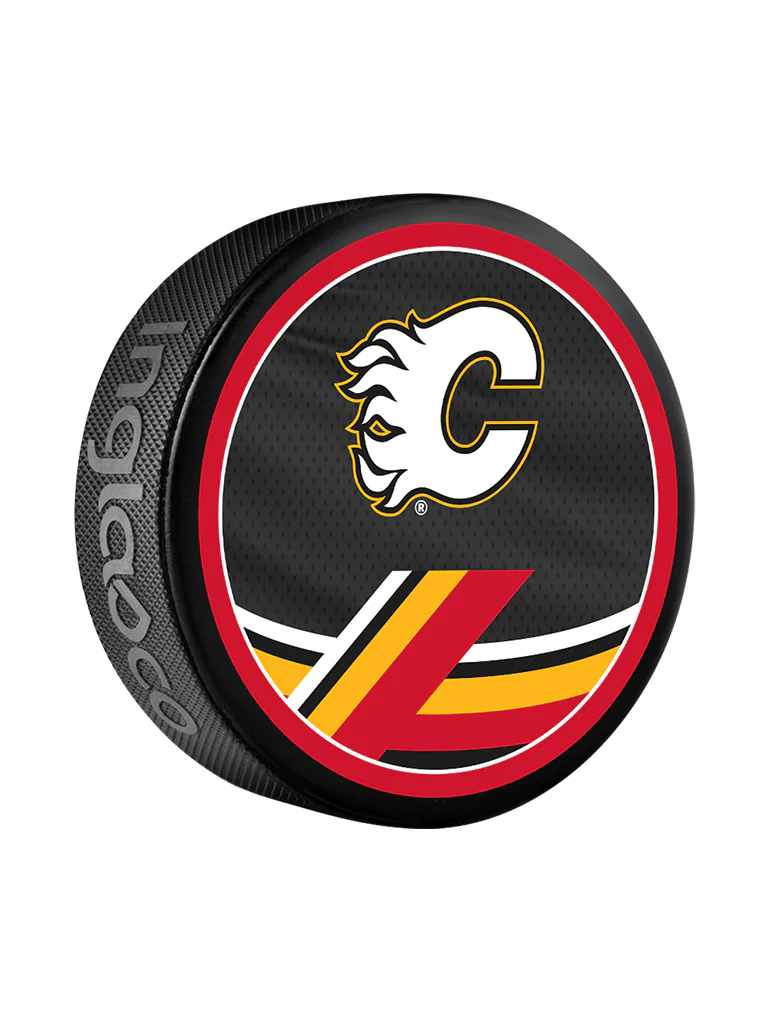 Calgary Flames puk Reverse Retro Jersey 2022 Souvenir Collector Hockey Puck