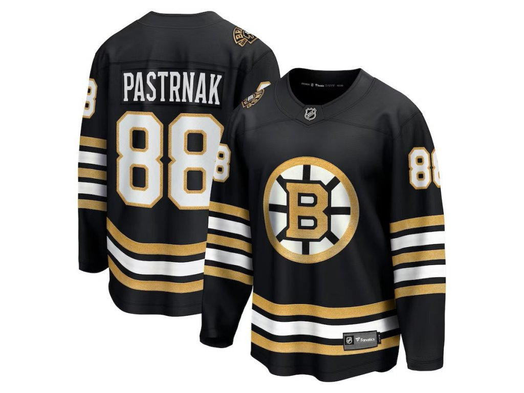 Boston Bruins detský hokejový dres David Pastrnak #88 black 100th Anniversary Premier Breakaway Jersey