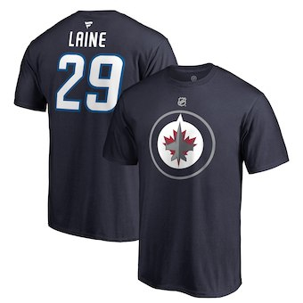 Winnipeg Jets pánske tričko black #29 Patrik Laine Stack Logo Name & Number