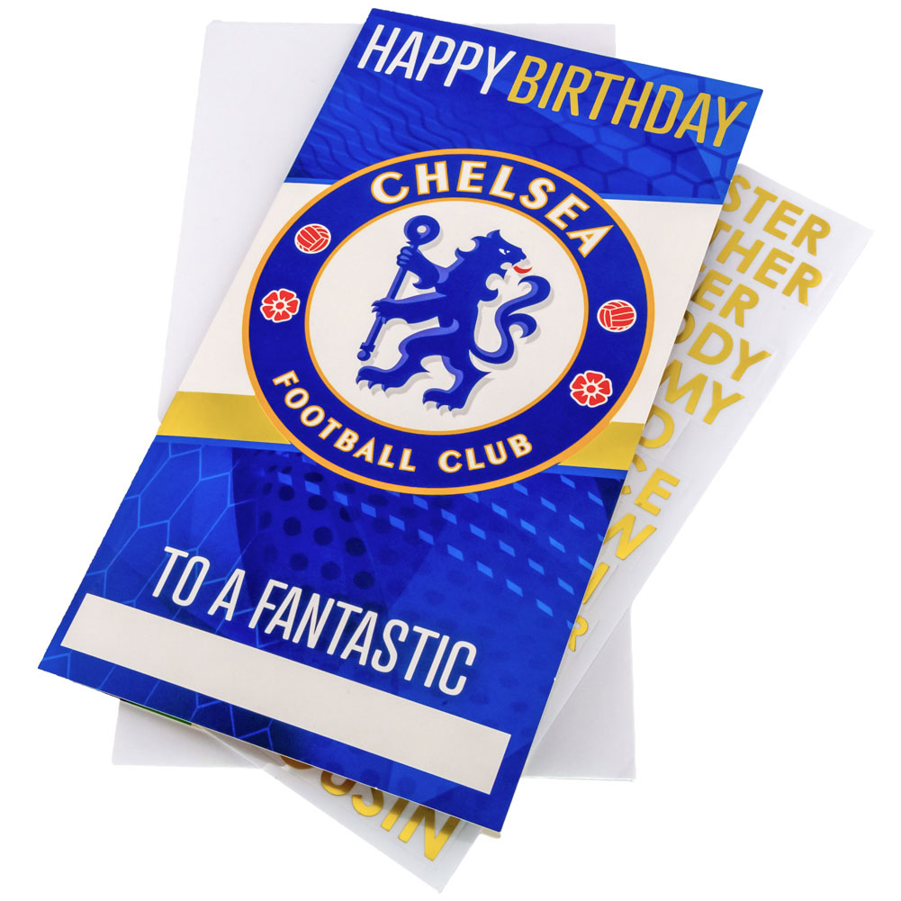 FC Chelsea narodeninová pohľadnica so samolepkami Personalised Birthday Card - Novinka