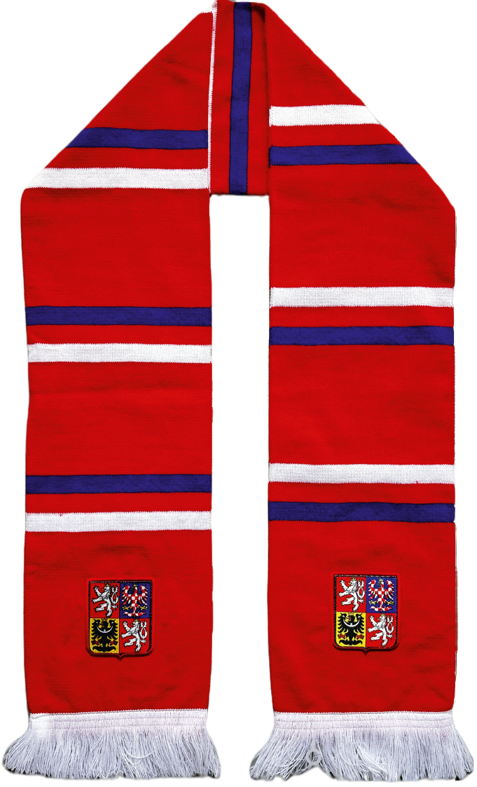 Hokejové reprezentácie zimný šál Czech Republic logo patch - red