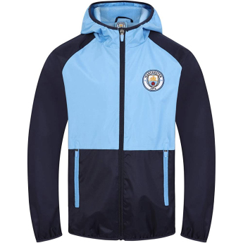 Manchester City pánska bunda s kapucňou Shower navy