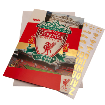 FC Liverpool narodeninová pohľadnica so samolepkami Have a Fantastic Birthday