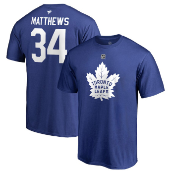 Toronto Maple Leafs pánske tričko blue #34 Auston Matthews Stack Logo Name & Number