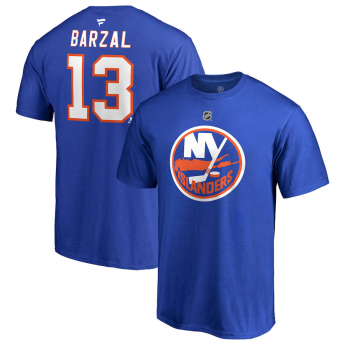 New York Islanders pánske tričko blue Mathew Barzal #13 Stack Logo Name & Number