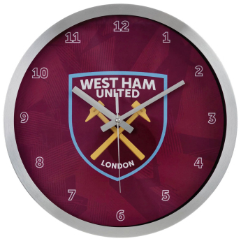 West Ham United nástenné hodiny Geo Metal Wall Clock