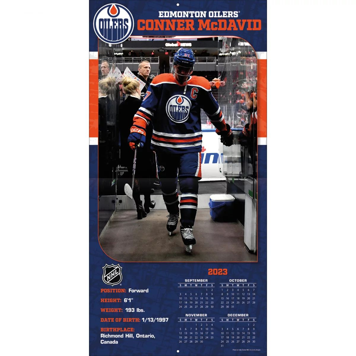 Edmonton Oilers kalendár Connor McDavid 97 2024 Wall Calendar FAN