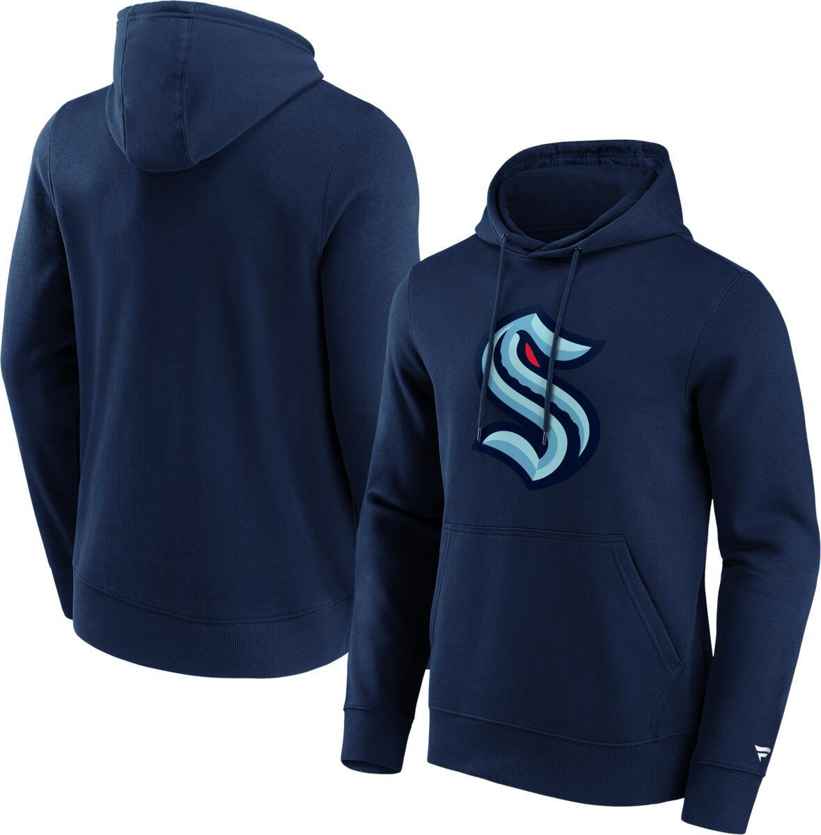 Seattle Kraken pánska mikina s kapucňou Primary Logo Graphic navy