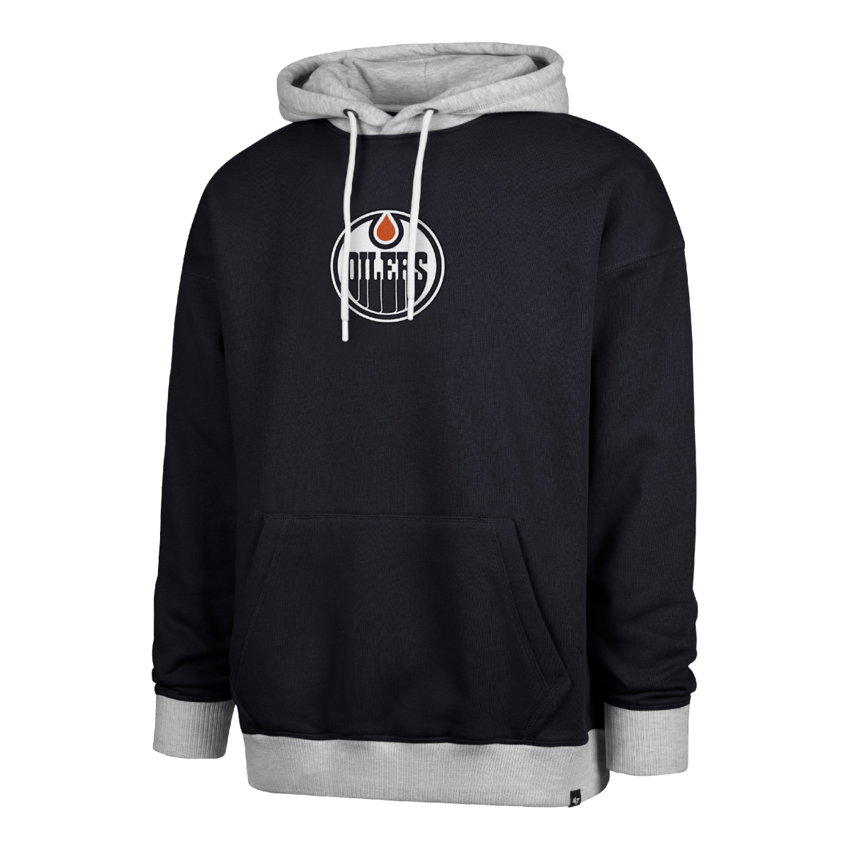 Edmonton Oilers pánska mikina s kapucňou 47 Patch Drop Shoulder Hood black
