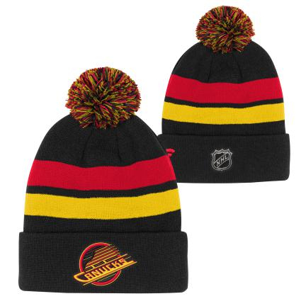 Vancouver Canucks detská zimná čiapka Cuffed Beanie With Pom black