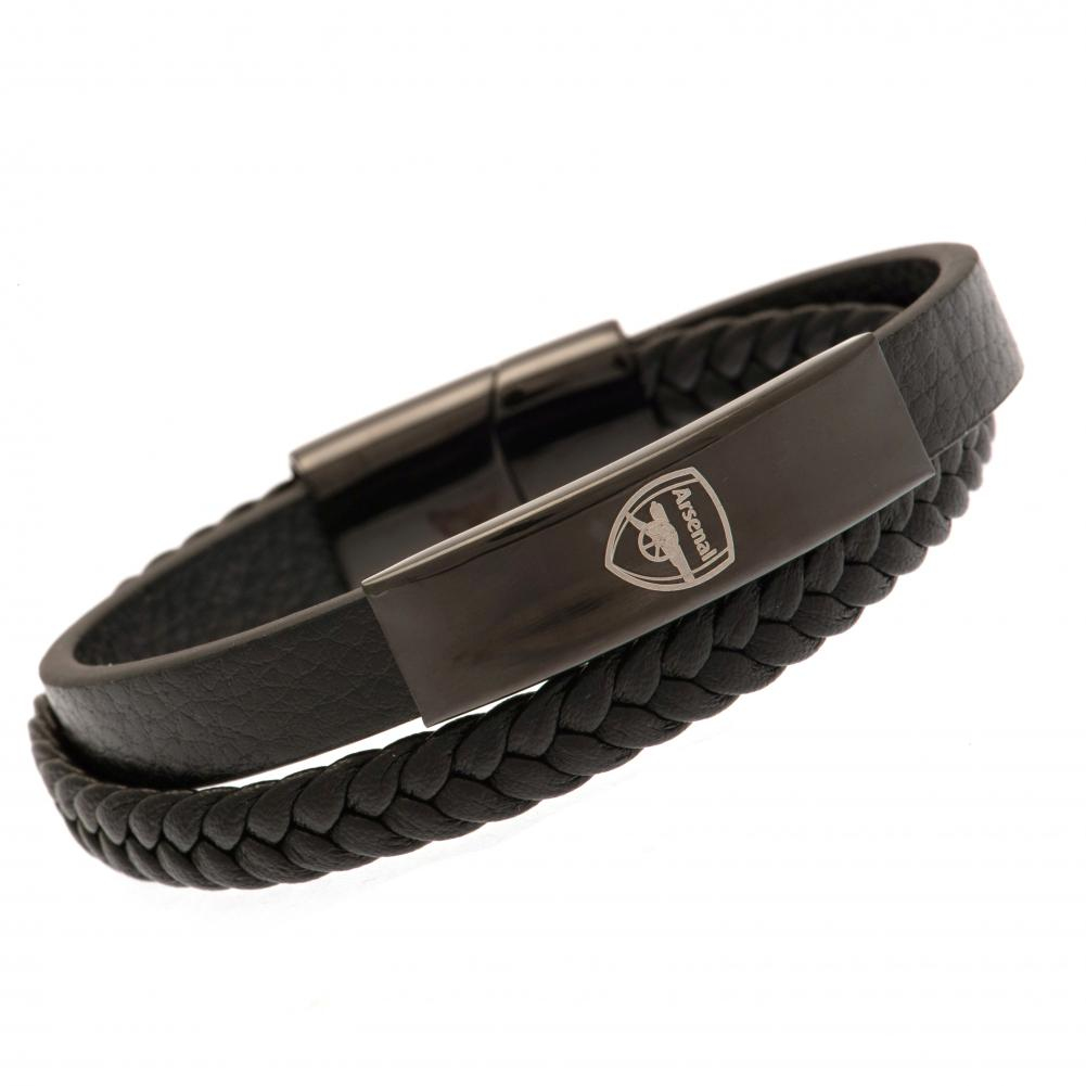 FC Arsenal kožený náramok Black IP Leather Bracelet