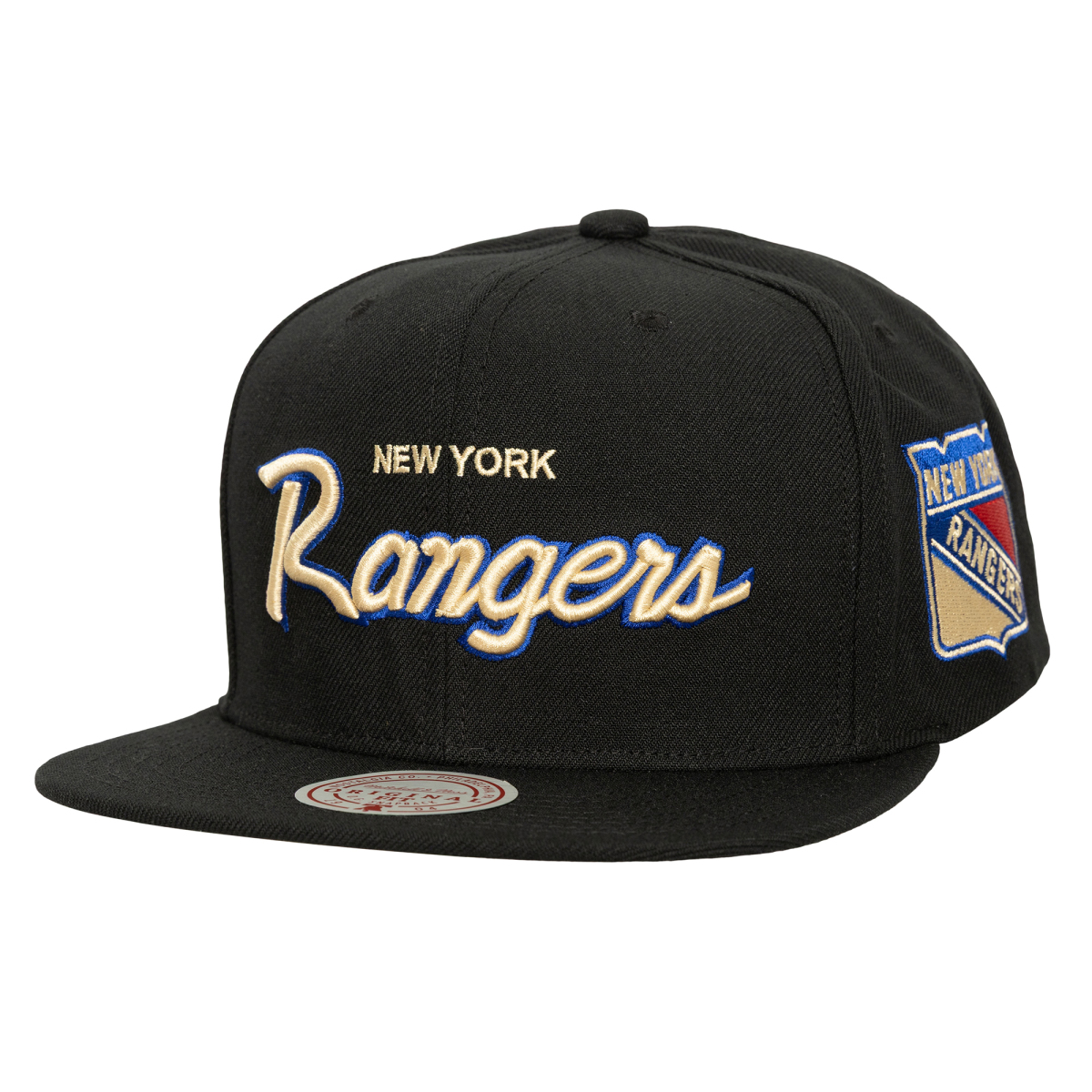 New York Rangers čiapka flat šiltovka Cream Script Snapback black