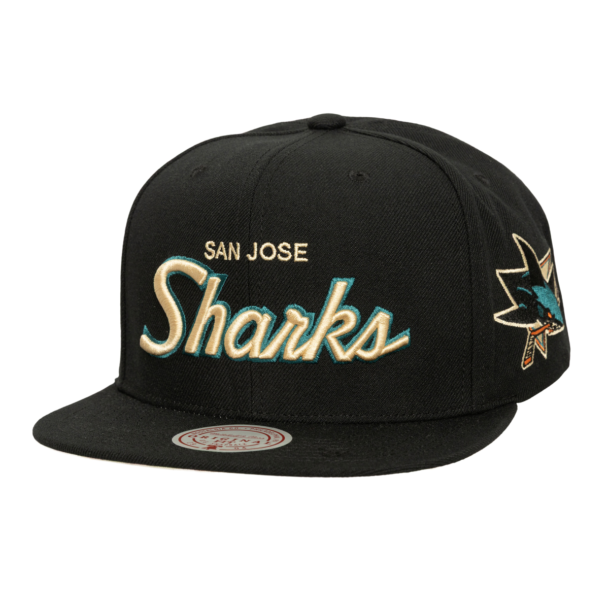 San Jose Sharks čiapka flat šiltovka Cream Script Snapback black