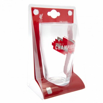 FC Liverpool poháre Champions of Europe Tulip Pint Glass