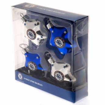 FC Chelsea vianočné ozdoby 4pk Star Baubles