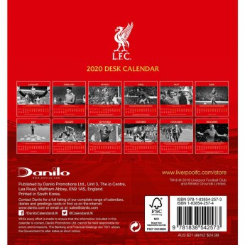 FC Liverpool stolový kalendár 2020