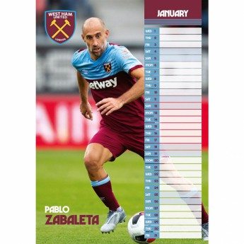 West Ham United kalendár 2020 Team A3