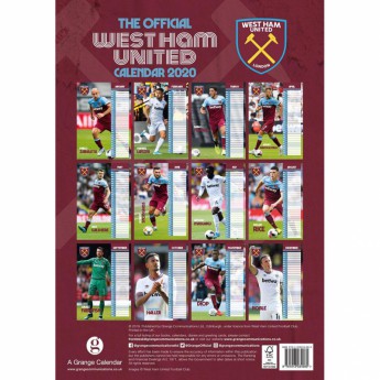 West Ham United kalendár 2020 Team A3