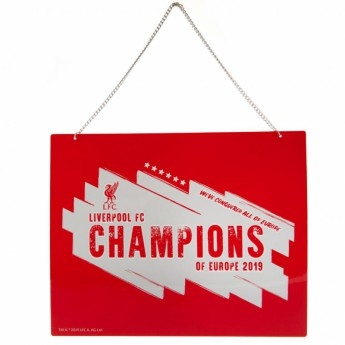 FC Liverpool ceduľa na stenu Champions Of Europe Metal Sign