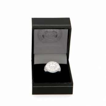 Leicester City prsteň Silver Plated Crest Ring Medium