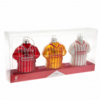 FC Liverpool vianočné ozdoby 3pk Retro Shirt Baubles