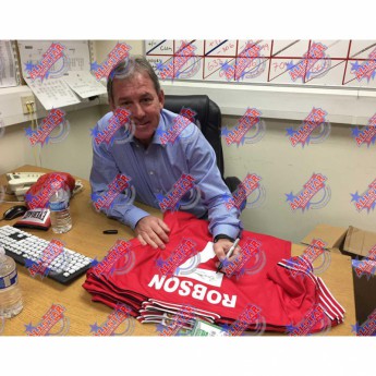 Legendy futbalový dres Manchester United FC Robson 1985 Signed Shirt