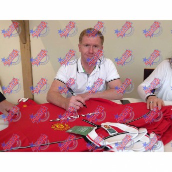 Legendy futbalový dres Manchester United FC Giggs & Scholes 1999 Signed Shirt