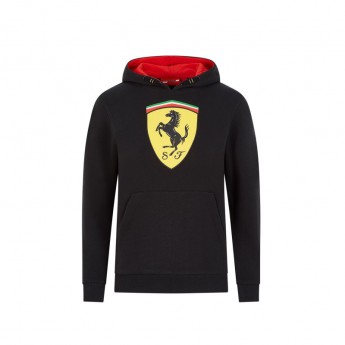 Ferrari detská mikina s kapucňou logo black F1 Team 2020