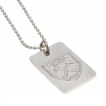 West Ham United retiazka na krk s psou známkou Silver Plated Dog Tag & Chain