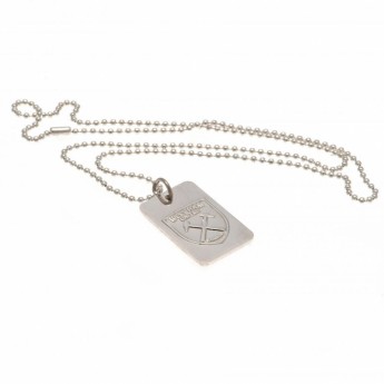 West Ham United retiazka na krk s psou známkou Silver Plated Dog Tag & Chain