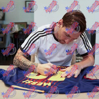 Legendy futbalový dres FC Barcelona Messi Signed Shirt 2017-2018