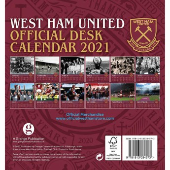 West Ham United stolový kalendár 2021
