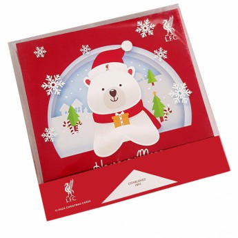 FC Liverpool vianočné prianie 12 Pack Christmas Cards