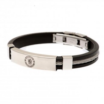 FC Chelsea silikónový náramok Silver Inlay Silicone Bracelet