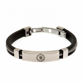 FC Chelsea silikónový náramok Silver Inlay Silicone Bracelet