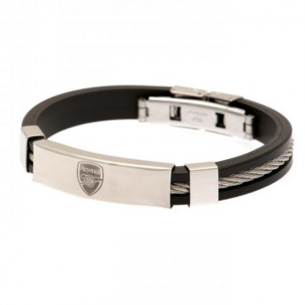 FC Arsenal silikónový náramok Silver Inlay Silicone Bracelet