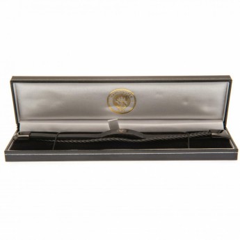 Manchester City kožený náramok Black IP Leather Bracelet