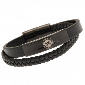 FC Chelsea kožený náramok Black IP Leather Bracelet