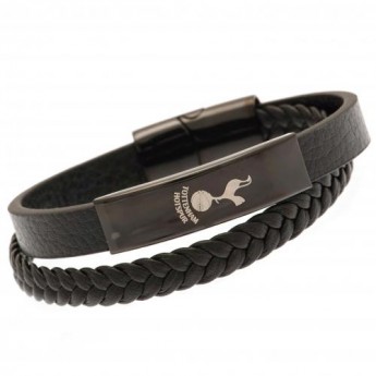 Tottenham kožený náramok Black IP Leather Bracelet