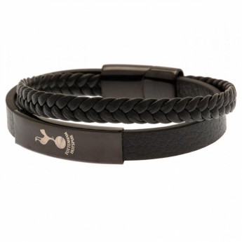 Tottenham kožený náramok Black IP Leather Bracelet