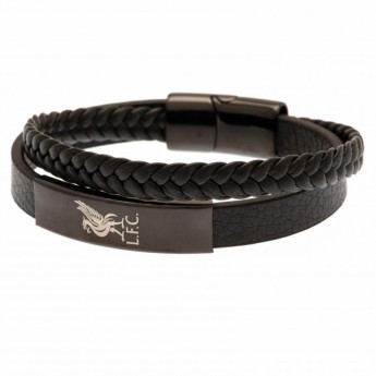 FC Liverpool kožený náramok Black IP Leather Bracelet