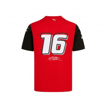 Ferrari pánske tričko Charles Leclerc redblack F1 Team 2022