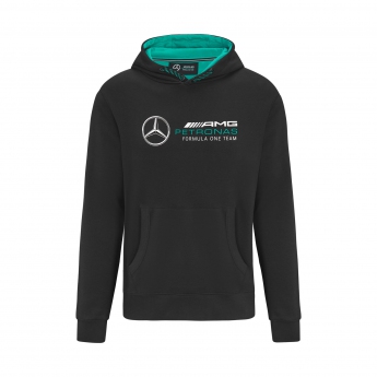 Mercedes AMG Petronas pánska mikina s kapucňou logo sweatshirt black F1 Team 2022